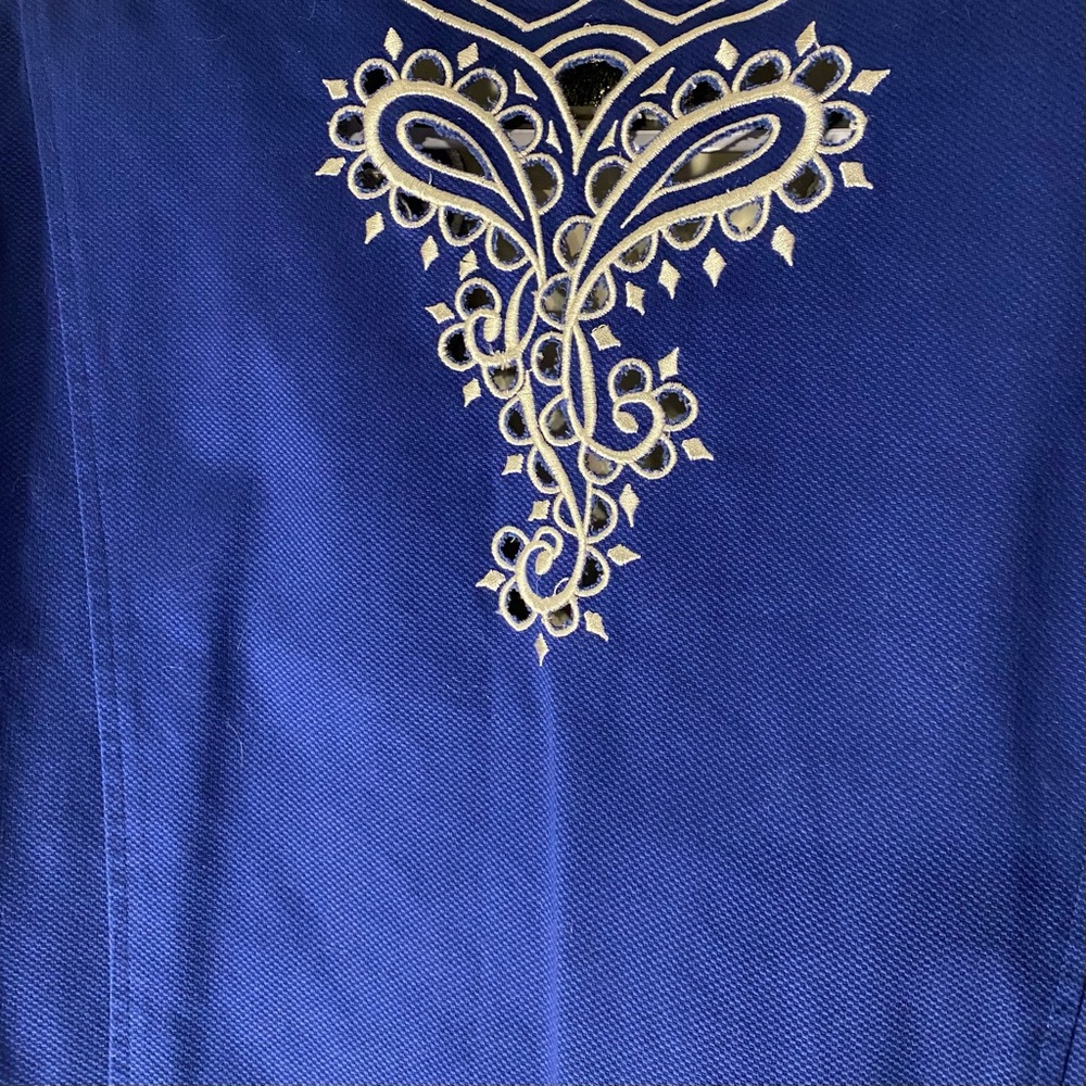 Bob Mackie Blue Embroidered Blazer - Picture 6 of 6